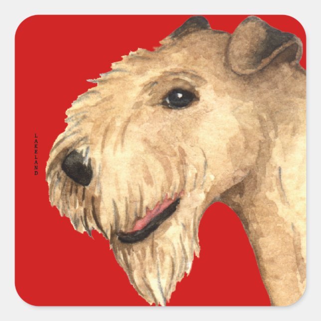 Lakeland Terrier Colour Block Square Sticker (Front)