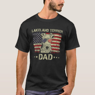 Lakeland Terrier Dad Dog American Flag 4th Of Jul T-Shirt