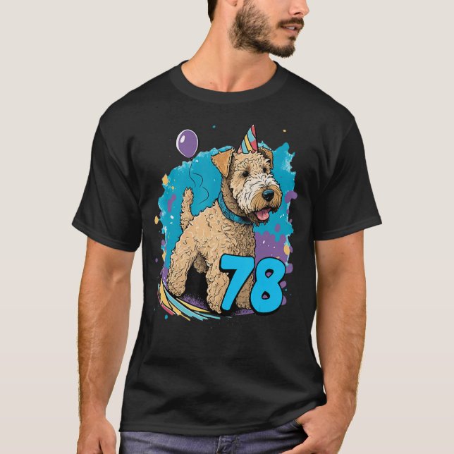 Lakeland Terrier Dog 78th Birthday Themed Party 78 T-Shirt (Front)
