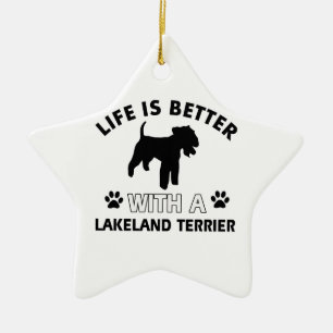 Lakeland Terrier Dog breed designs Ceramic Tree Decoration