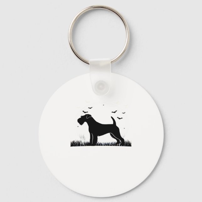 Lakeland Terrier Dog � Halloween Moon Silhouette C Key Ring (Front)