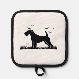 Lakeland Terrier Dog � Halloween Moon Silhouette C Pot Holder