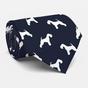Lakeland Terrier Dog Silhouettes Midnight Blue Tie