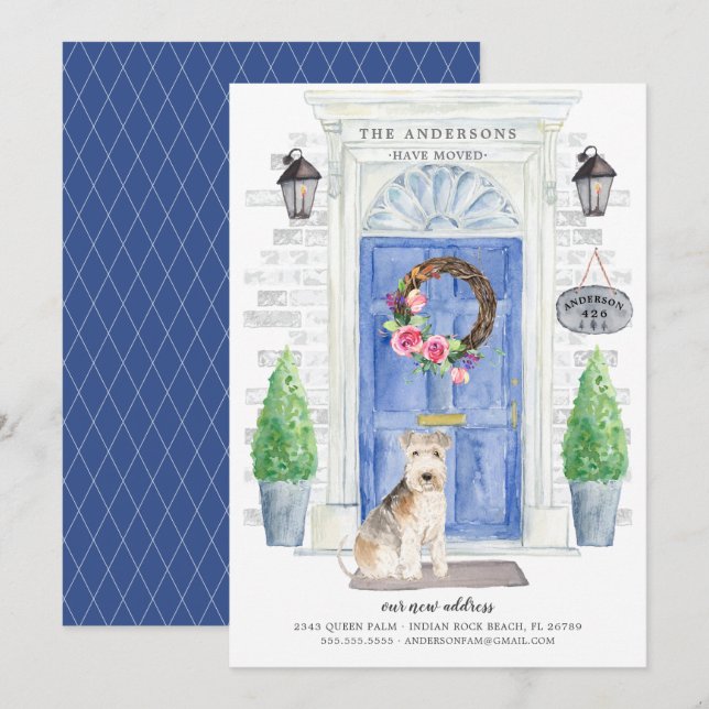 Lakeland Terrier Front Door Moving Announcement (Front/Back)