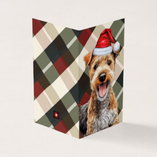 Lakeland Terrier Holiday Plaid Christmas Card