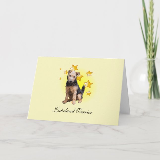 Lakeland Terrier Hunting Dog is a Star  Card (Front)