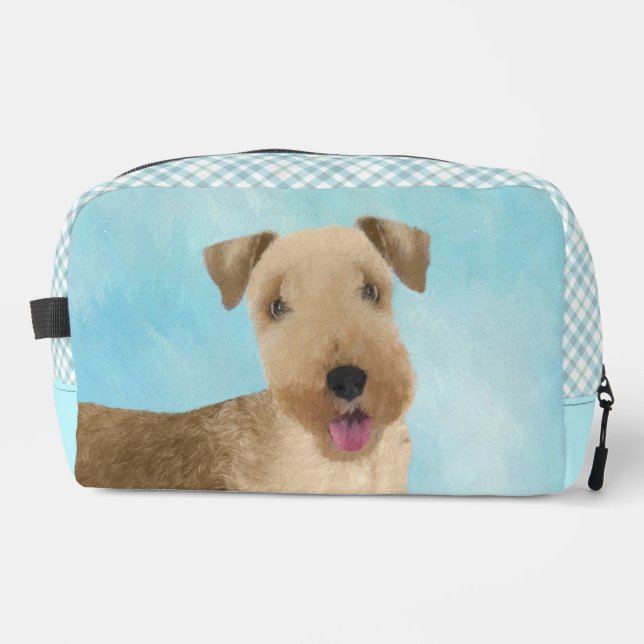 Lakeland Terrier Painting Cute Original Dog Art Dopp Kit (Front)
