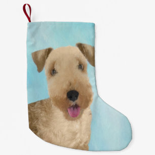 Lakeland Terrier Painting - Cute Original Dog Art Small Christmas Stocking