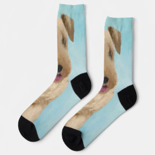 Lakeland Terrier Painting - Cute Original Dog Art Socks