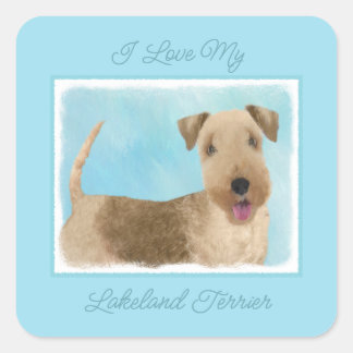 Lakeland Terrier Painting - Cute Original Dog Art Square Sticker