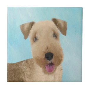 Lakeland Terrier Painting - Cute Original Dog Art Tile