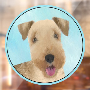 Lakeland Terrier Painting - Cute Original Dog Art Window Cling
