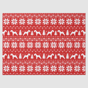Lakeland Terrier Silhouettes Christmas Pattern Red Tissue Paper