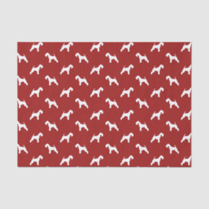 Lakeland Terrier Silhouettes Pattern Red Tissue Paper