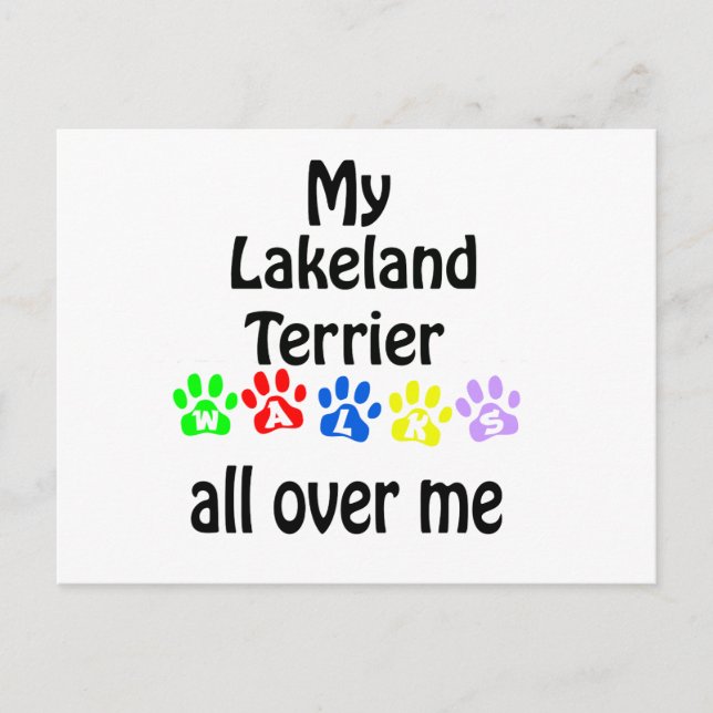 Lakeland Terrier Walks Design Postcard (Front)