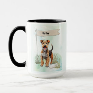 Lakeland Terrier Watercolor Personalised Dog Mug