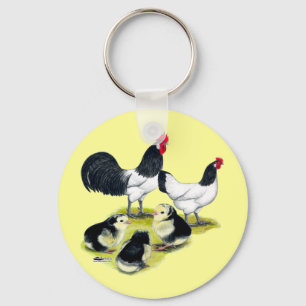 Lakenvelder Chicken Family Key Ring
