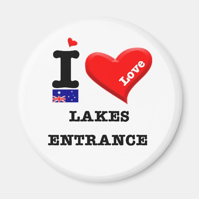 LAKES ENTRANCE - I Love Magnet (Front)