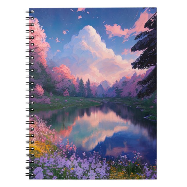 Lake's Oasis in the Heart of the Colourful Forest Notebook (Front)
