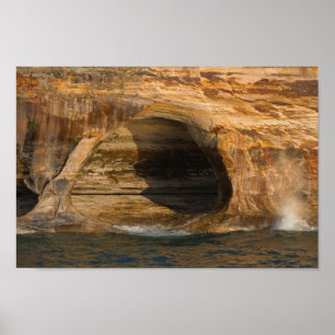 Lakeshore cave, Pictured Rocks, Michigan Poster