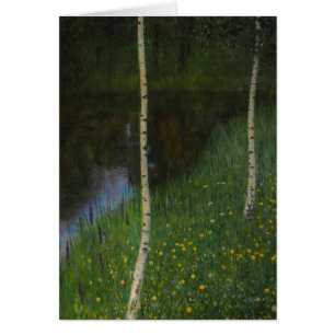 Lakeshore with Birches - Gustav Klimt