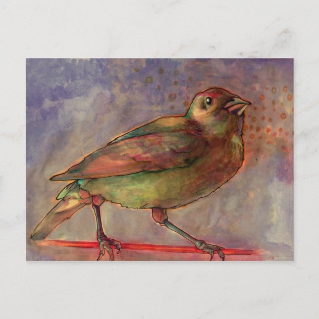 Lakeside Bird Watercolor painting postcard (Front)
