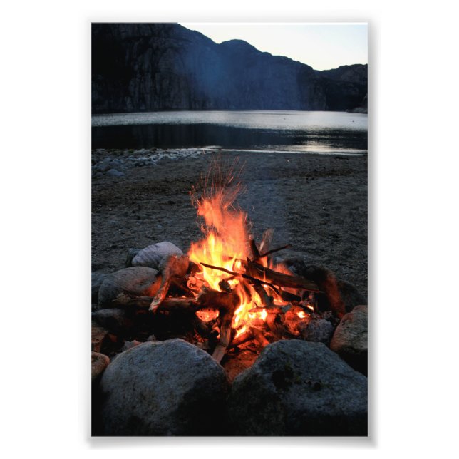 Lakeside Bonfire Photo Print (Front)