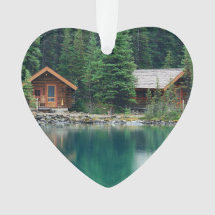 Lakeside Cabin  Dated Photo Custom Ornament