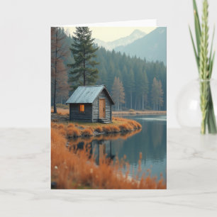Lakeside Cabin Fathers Day Card