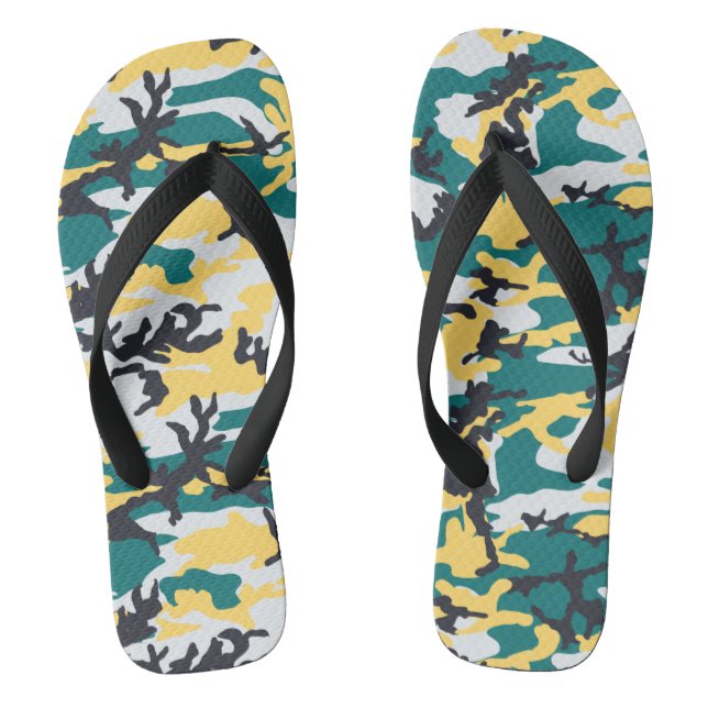 Lakeside Camo Pattern Flip Flops (Footbed)