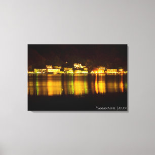 Lakeside City Light Night Sky Mountain Japan Canvas Print