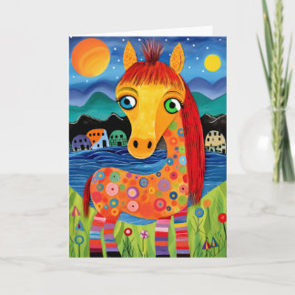 Lakeside Festival Horse: Cute Kids Birthday Card