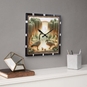 Lakeside Geese Heritage Clock