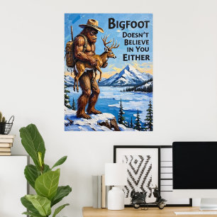 Lakeside Lookout: Bigfoot's Protective Hold Poster
