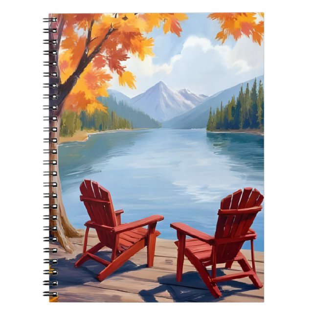Lakeside Morning | Peaceful Mountain Landscape Notebook (Front)