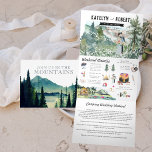 Lakeside Mountain Camping | Illustrated Wedding Tri-Fold Invitation<br><div class="desc">Set the tone for an exciting wedding weekend with a custom itinerary invitation. This "roomy" invitation is a great way to give your guests additional information on the wedding. These cards can list the festivities surrounding your wedding weekend, such as welcome cocktails, after-parties, and morning after brunches. If you’re planning...</div>