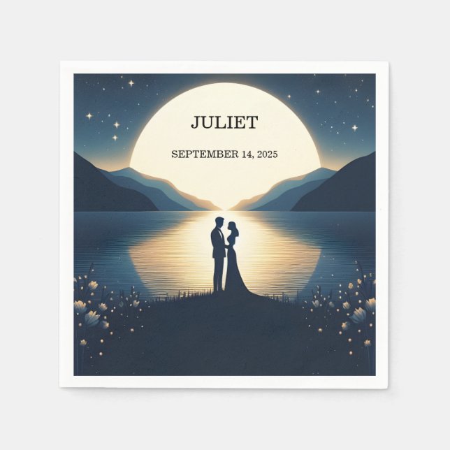 Lakeside Mountain Fun Nature Lake Bridal Shower Napkin (Front)