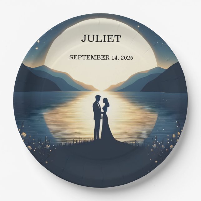 Lakeside Mountain Fun Nature Lake Bridal Shower Paper Plate (Front)