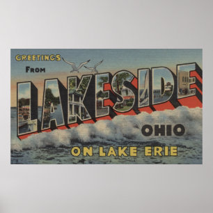 Lakeside, Ohio - Lake Erie - Large Letter Poster