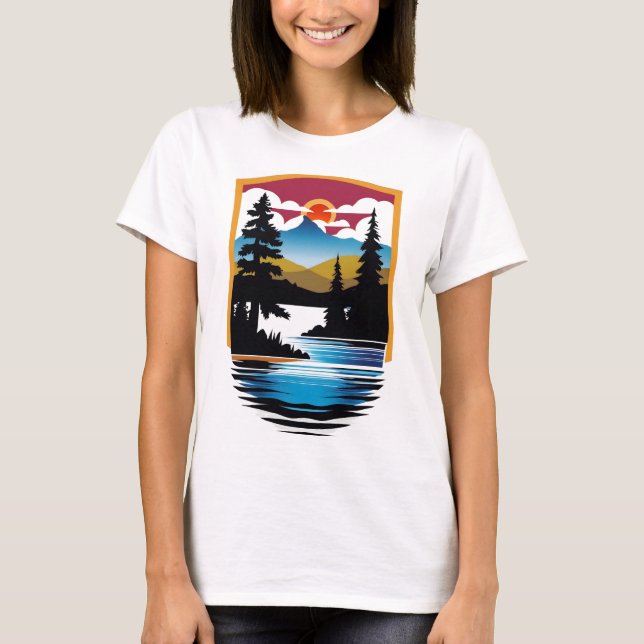 Lakeside Retreat – Tranquil Nature T-Shirt (Front)