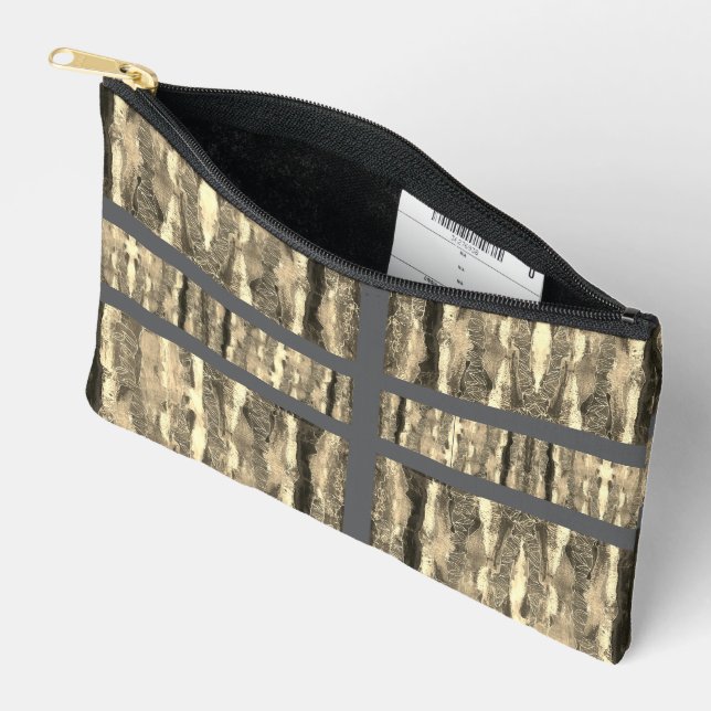 Lakeside tan grey camouflage Phone accessory pouch (Open)