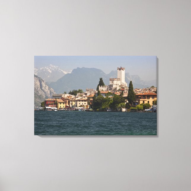 Lakeside town, Malcesine, Verona Province, Italy Canvas Print (Front)