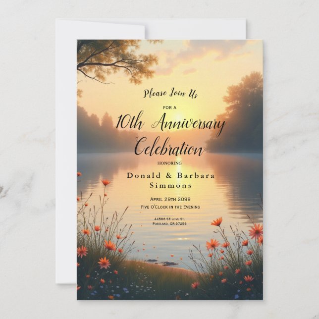 Lakeside Twilight Whispers by the Water Invitation (Front)
