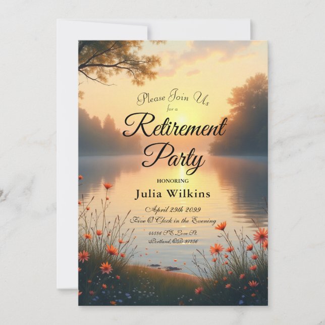 Lakeside Twilight Whispers by the Water Invitation (Front)