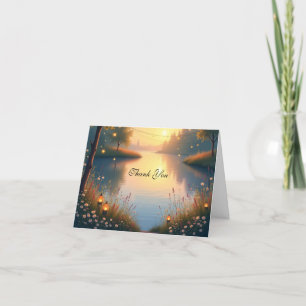 Lakeside Twilight Whispers by the Water Thank You Card