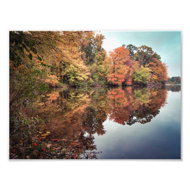 Lakeside view in Autumn Photo Print (Front)