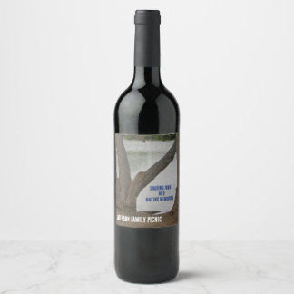Lakeside View Outdoor Gathering Family Picnic Wine Label