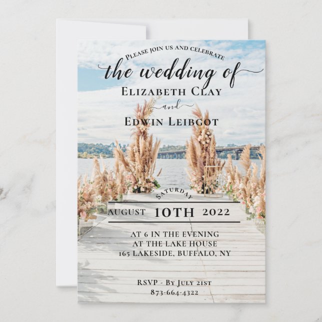 Lakeside Wedding Invitations (Front)