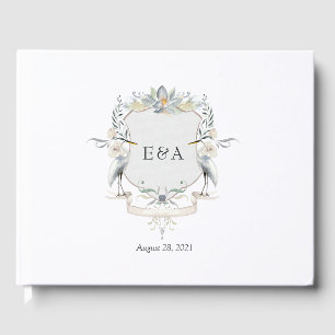 Lakeside Wedding Monogram Crest Guest Book