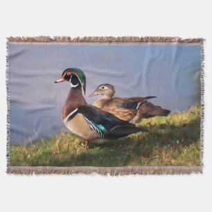 Lakeside, Wood Duck Throw Blanket
